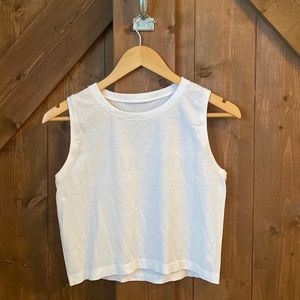 White Lululemon Cropped Tank Top. Perfect Condition. Size 6.